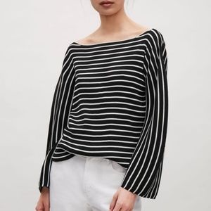 COS Striped Top Sweater Jumper Black White Small